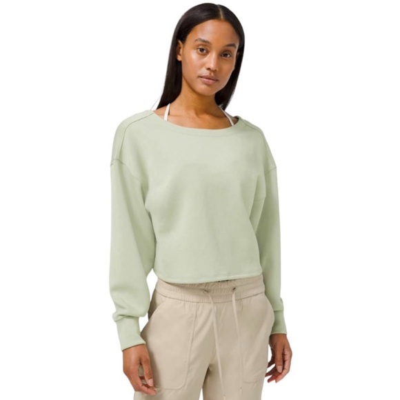 Lululemon Twist Back-to-Front Pullover Green Fern Size 10 - Picture 1 of 5